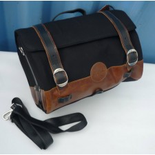 MOTOBRAŠNA ZADNÍ VELKÁ (NA ZADNÍ NOSIČ) - ČERNO-HNĚDÁ - ORIGINÁL - JAWA PÉRÁK